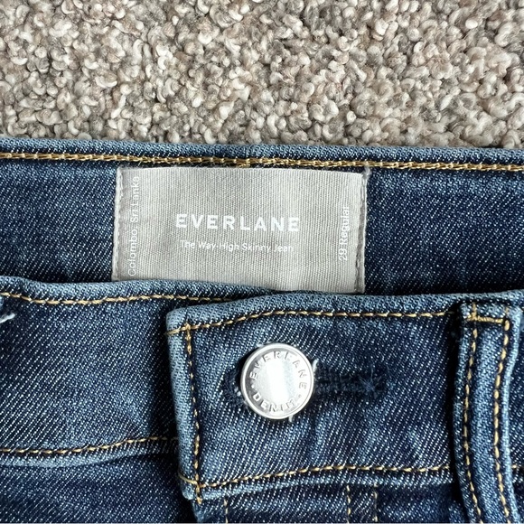 Everlane Dark Wash High Rise Skinny Jeans, Size 29 - Picture 4 of 11